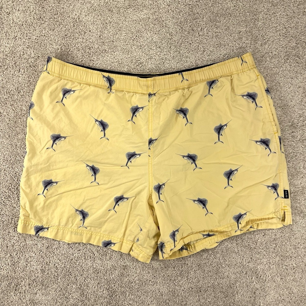 Ralph Lauren Shorts Adult XL Polo Sport Swim Trunks Marlin Swordfish Yellow